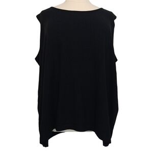 Catherines NWT Black Knit Scoop Neck Tank Top Acrylic Classic Layering